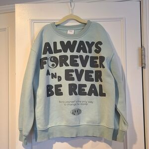 Zara Sage Green Graphic Sweatshirt